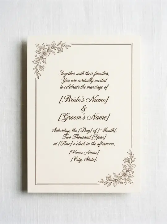 Classic Elegance Wedding Invitation